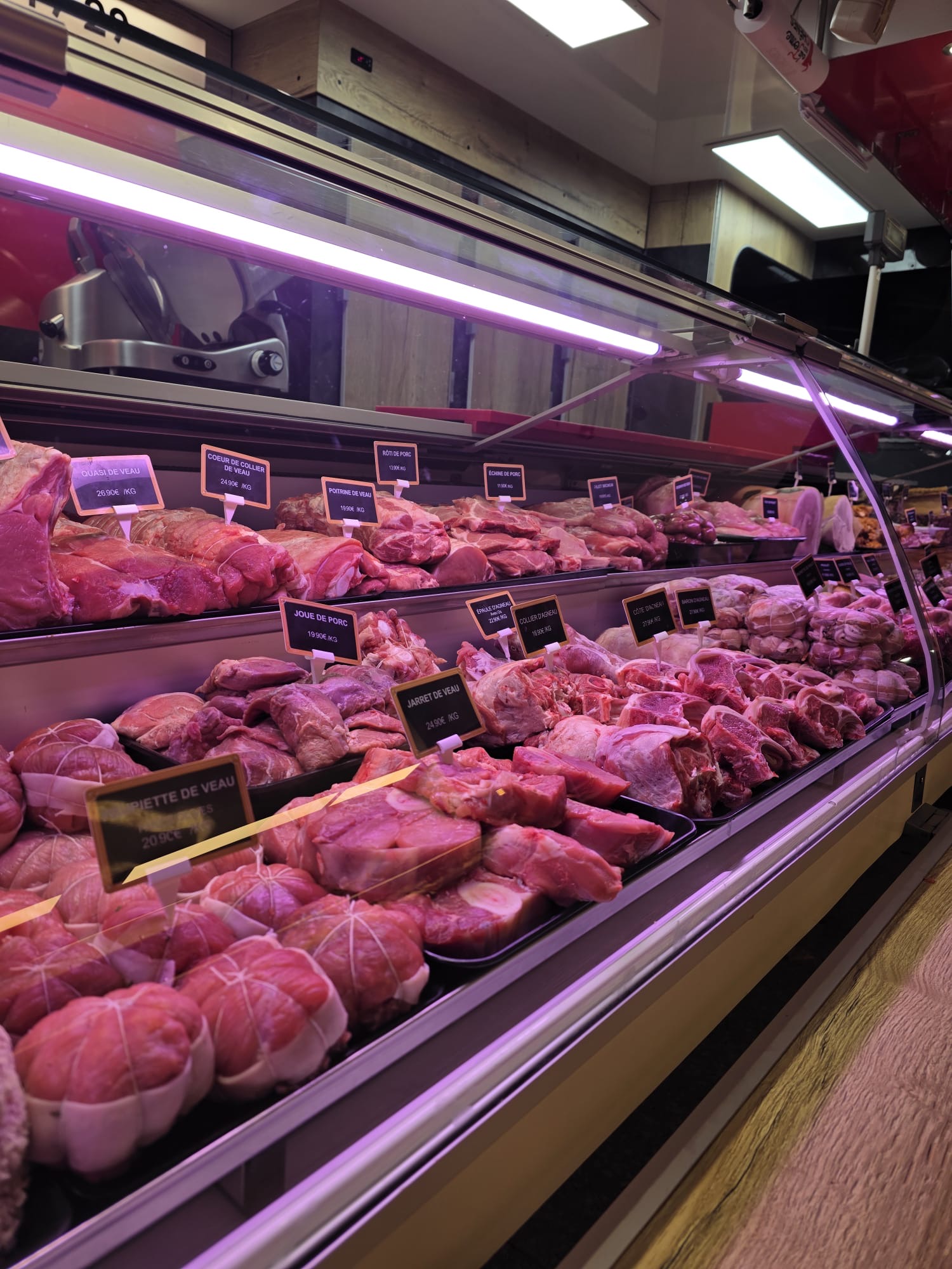 Notre étal de bœuf et veau régionaux
